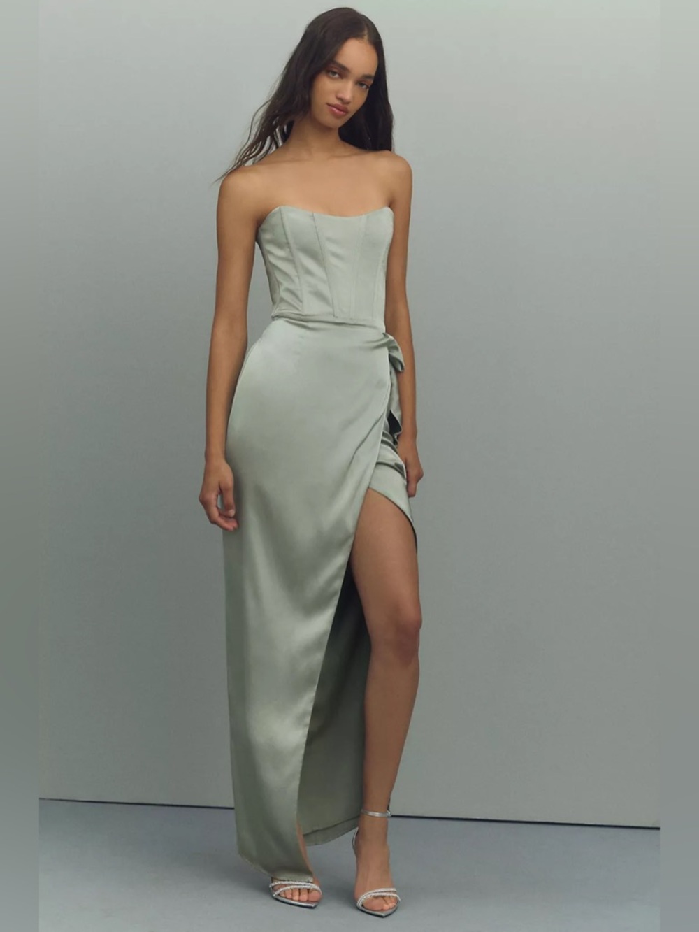 Anthropologie V. Chapman June Corset Jacquard Front-Slit Gown - Picture 3 of 14